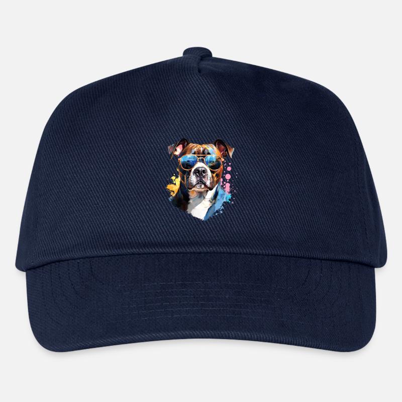 Staffordshire mit Sonnenbrille - Kinder Basecap - Navy