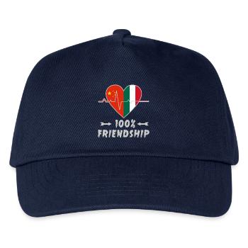 China und Italien 100% Freundschaft - Kinder Basecap - Navy - Vorne