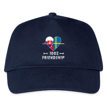 Slowakei und Schweden 100% Freundschaft - Kinder Basecap - Navy - Vorne