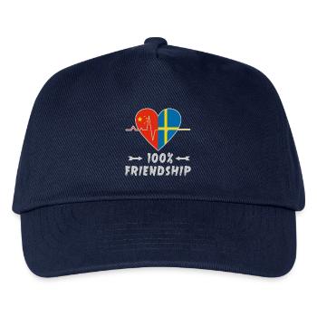 China und Schweden 100% Freundschaft - Kinder Basecap - Navy - Vorne