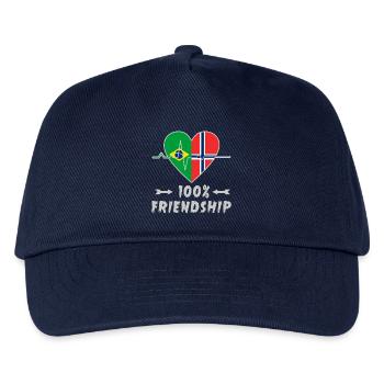 Brasilien und Norwegen 100% Freundschaft - Kinder Basecap - Navy - Vorne