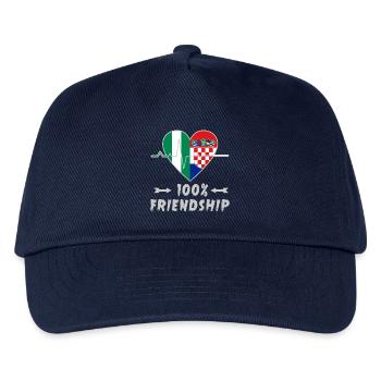 Nigeria und Kroatien 100% Freundschaft - Kinder Basecap - Navy - Vorne