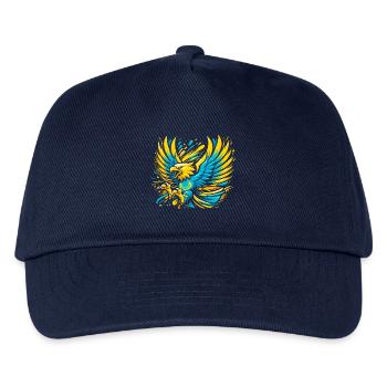 Kasachstan Adler Flagge Fahne cool Geschenk - Kinder Basecap - Navy - Vorne