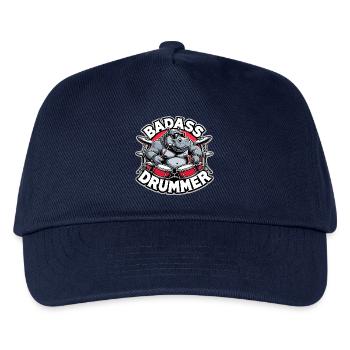 Badass Drummer Hippo Cool Gift - Kids’ Baseball Cap - navy - Front