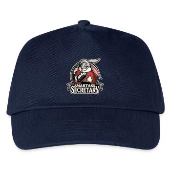 Smartass Secretary Bunny Funny Gift - Kids’ Baseball Cap - navy - Front