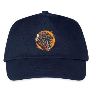 Lacrosse Helmet Graphic - Kids’ Baseball Cap - navy - Front