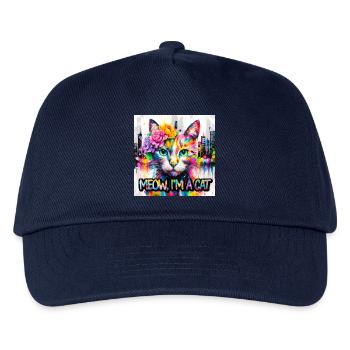 Artful cat - Kids’ Baseball Cap - navy - Front