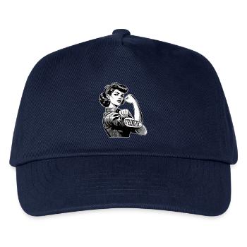 Stärke starke Frau Rockabilly Geschenk - Kinder Basecap - Navy - Vorne