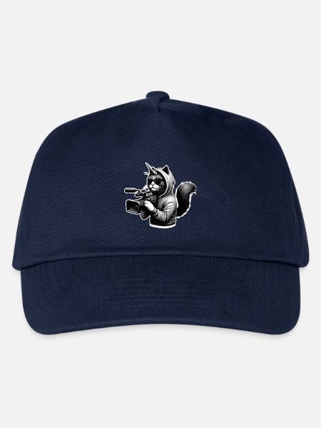Einhorn Katze Kameramann - Kinder Basecap - Navy