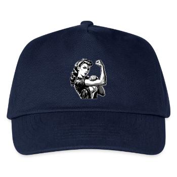 Strong Cool Woman Rockabilly Style Graphic Gift - Kids’ Baseball Cap - navy - Front