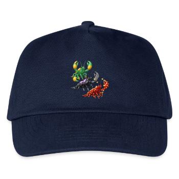Farbenfrohe Fantasie-Hummer Glitzernde Meeresbewoh - Kinder Basecap - Navy - Vorne