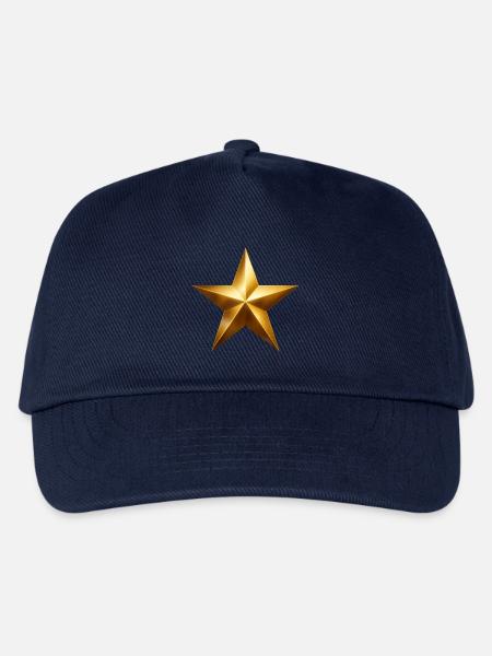Goldener Sternenakzent - Kinder Basecap - Navy