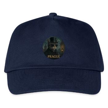 Katzengentleman vor der Prager Altstadt - Kinder Basecap - Navy - Vorne
