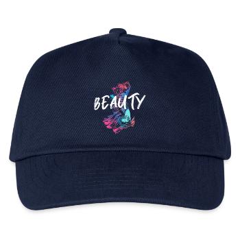 Illustration de betta fish Colorée avec Mot Beauté - Casquette de baseball Enfant - marine - Devant