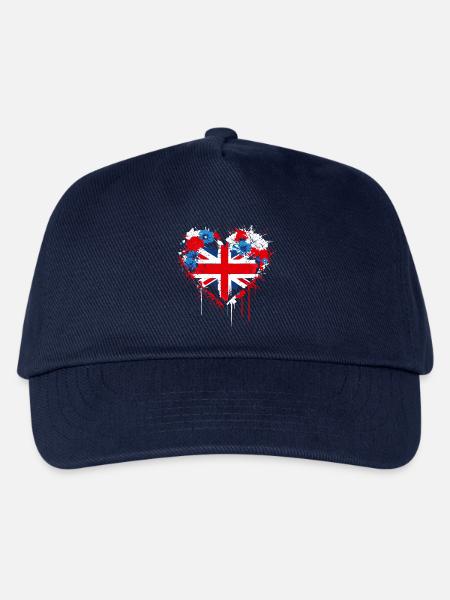 Herz von Union Jack Splash - Kinder Basecap - Navy