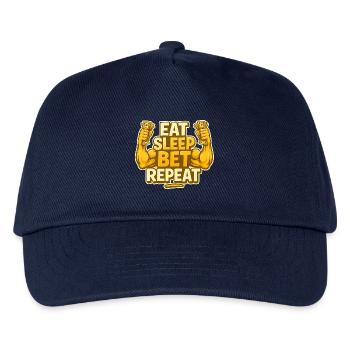 Eat Sleep Bet Repeat - Kids’ Baseball Cap - navy - Front