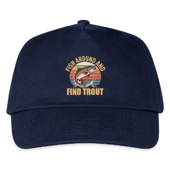 Angelspaß & Forellenfang – Petri Heil Motiv - Kinder Basecap - Navy - Vorne