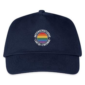 Antifaschistische Queer Freunde - Gegen Rechts - Kinder Basecap - Navy - Vorne