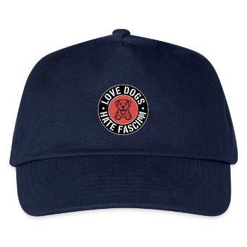 Liebe Hunde, hasse Faschismus – Antifaschistische Ware - Kinder Basecap - Navy - Vorne