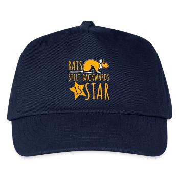 Rats Spelt Backwards Is Star Lustiger Ratte Spruch - Kinder Basecap - Navy - Vorne