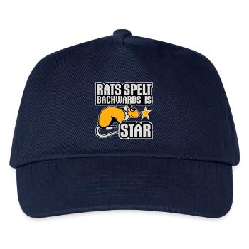 Rats Spelt Backwards Is Star Lustiger Ratte Spruch - Kinder Basecap - Navy - Vorne