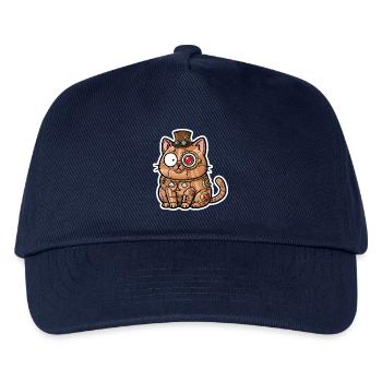 Chat Automate Steampunk Cuivre et Engrenages - Casquette de baseball Enfant - marine - Devant