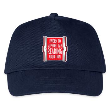 Je travaille pour soutenir mon logo de livres sur la dépendance à la lecture - Casquette de baseball Enfant - marine - Devant
