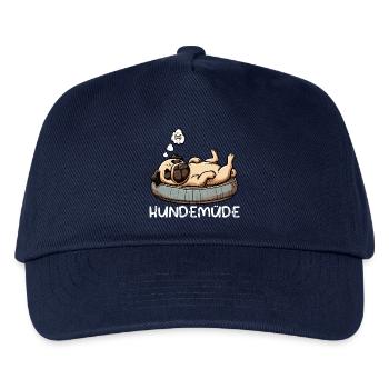 Hundemüde Mops Möpse Mopsbesitzer Mopsliebhaber  - Kinder Basecap - Navy - Vorne