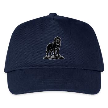 Neufundland-Hundeporträt Schwarzer Rettungsschwimmer - Kinder Basecap - Navy - Vorne
