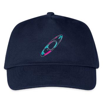 Outlines of a neon-style whitewater kayak - Kids’ Baseball Cap - navy - Front