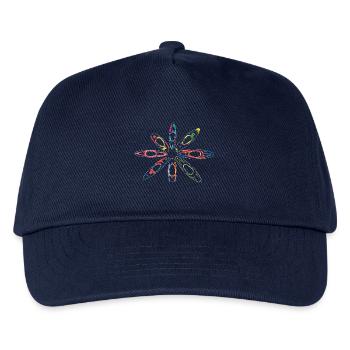 Colorful ring of neon-style whitewater kayaks - Kids’ Baseball Cap - navy - Front