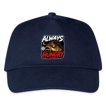 Lustiges Karpfenangelhemd – Immer hungrig - Kinder Basecap - Navy - Vorne