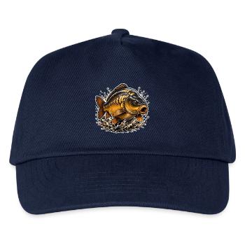 Mirror Carp Splash Fishing Design - Kids’ Baseball Cap - navy - Front