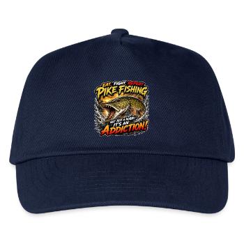 Pike Fishing Addict T-Shirt - Kinder Basecap - Navy - Vorne