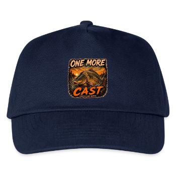 Karpfenangeln Noch einen Wurf - Kinder Basecap - Navy - Vorne