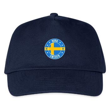 Nora Sweden Emblem Kreisflaggen-Design - Kinder Basecap - Navy - Vorne