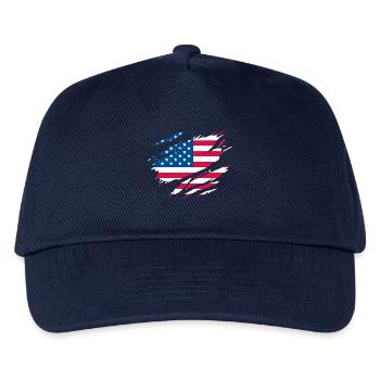 États-Unis Drapeau Américain Américaine - Casquette de baseball Enfant - marine - Devant