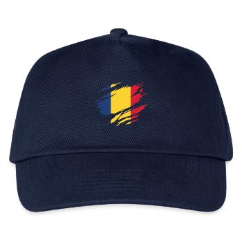 Rumänische Rumänische Flagge Rumänisch - Kinder Basecap - Navy - Vorne