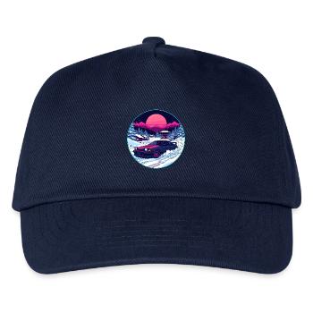 Retro 80s JDM Winter Drift AE86 Synthwave Art - Kids’ Baseball Cap - navy - Front