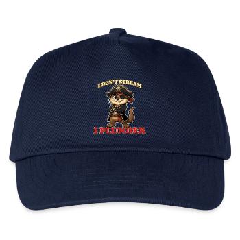 I Don’t Stream I Plunder Funny Pirate Otter - Kids’ Baseball Cap - navy - Front