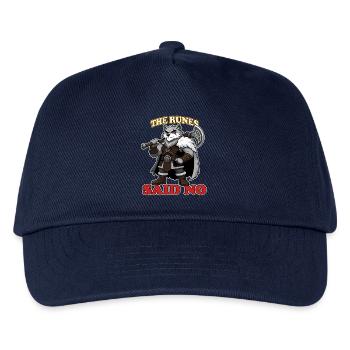 Die Runen sagten: Kein lustiges nordisches Wolf-Wikinger-Maskottchen - Kinder Basecap - Navy - Vorne