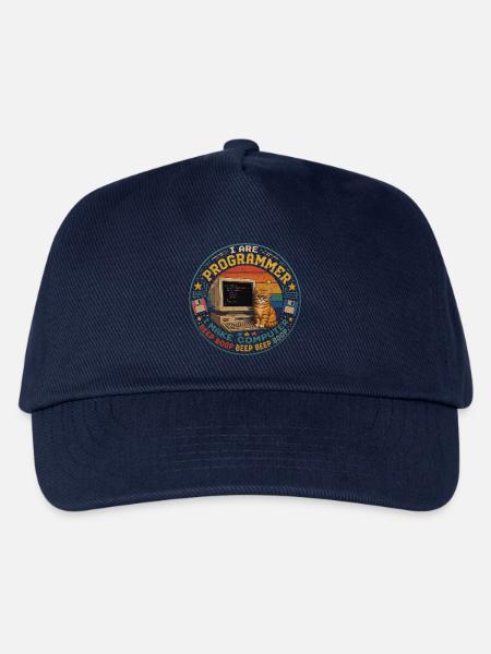 Katzen-Computer-Programmierer Retro-Vintage-Humor - Kinder Basecap - Navy