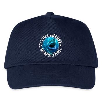 ICH MAG HAIE UND VIELLEICHT DREI LEUTE - Kinder Basecap - Navy - Vorne