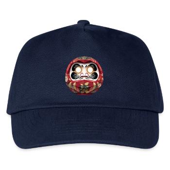 Blumenkreis-Daruma im Feststil Daruma Origami - Kinder Basecap - Navy - Vorne