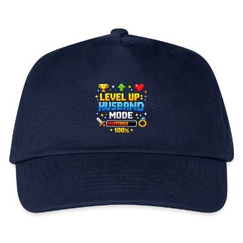 Level Up Husband Mode Gamer Ehemann Retro JGA - Kinder Basecap - Navy - Vorne