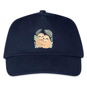 Cute Sloths: Cuddling in the Pastel Jungle - Kids’ Baseball Cap - navy - Front