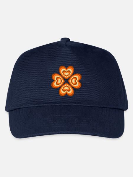 70er Jahre Blume Muster Retro Geschenk Hippie - Kinder Basecap - Navy