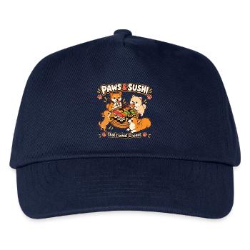 PFOTEN und SUSHI-Hunde Das ist es, was ich will - Kinder Basecap - Navy - Vorne