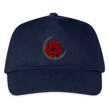 Rote Rose Mondkranz - Kinder Basecap - Navy - Vorne