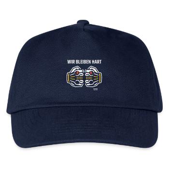 Wir Bleiben Hart – Bold Streetwear - Kinder Basecap - Navy - Vorne